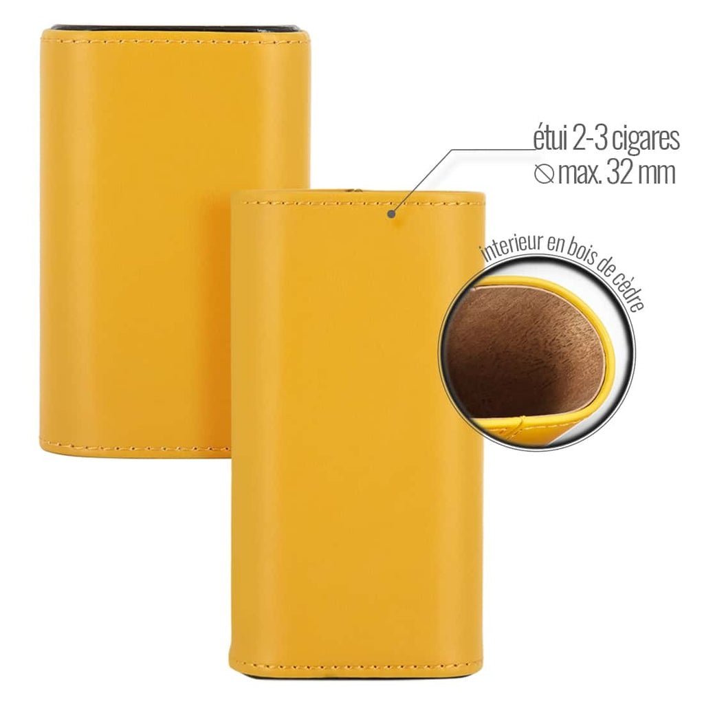 Etui Rigide 3 Cigares Jaune